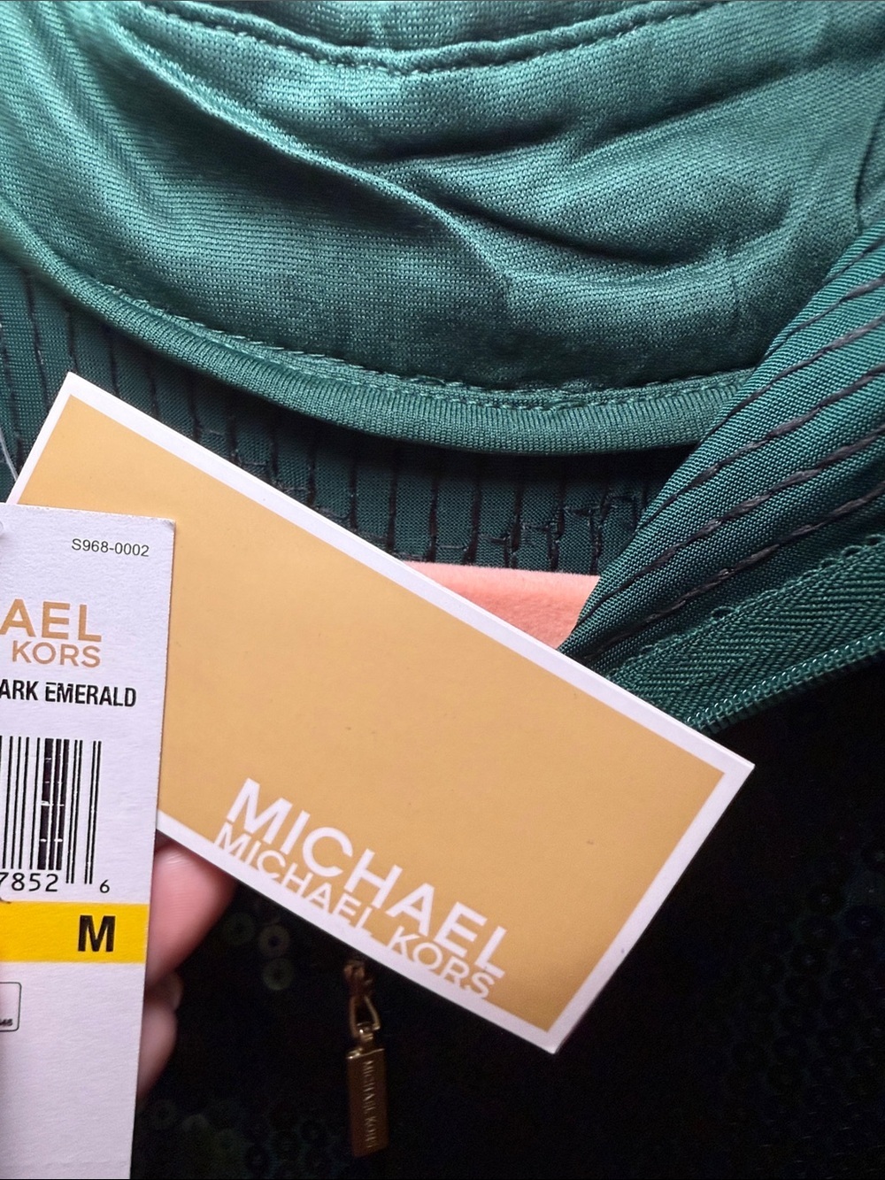 Michael Kors Emerald Green Sequin Mock Neck Top - Picture 7 of 9
